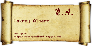 Makray Albert névjegykártya