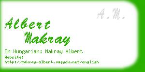 albert makray business card